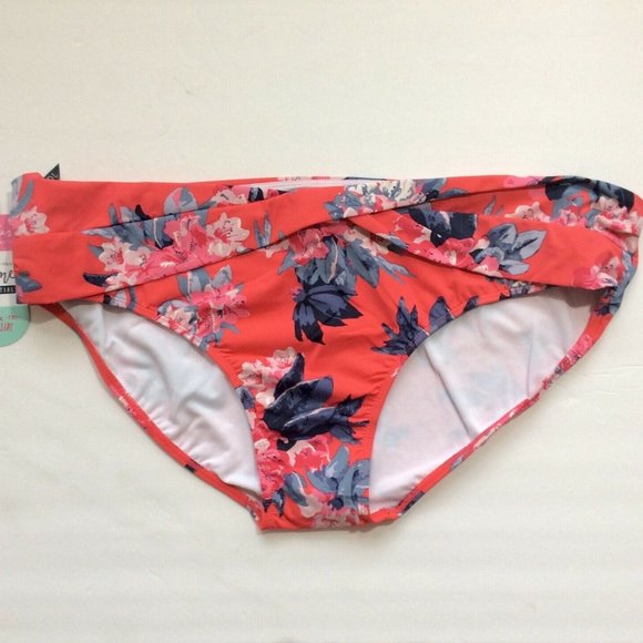 Joules Belle Bikini Red Floral Swimwear Bottom - Picture 1 of 7